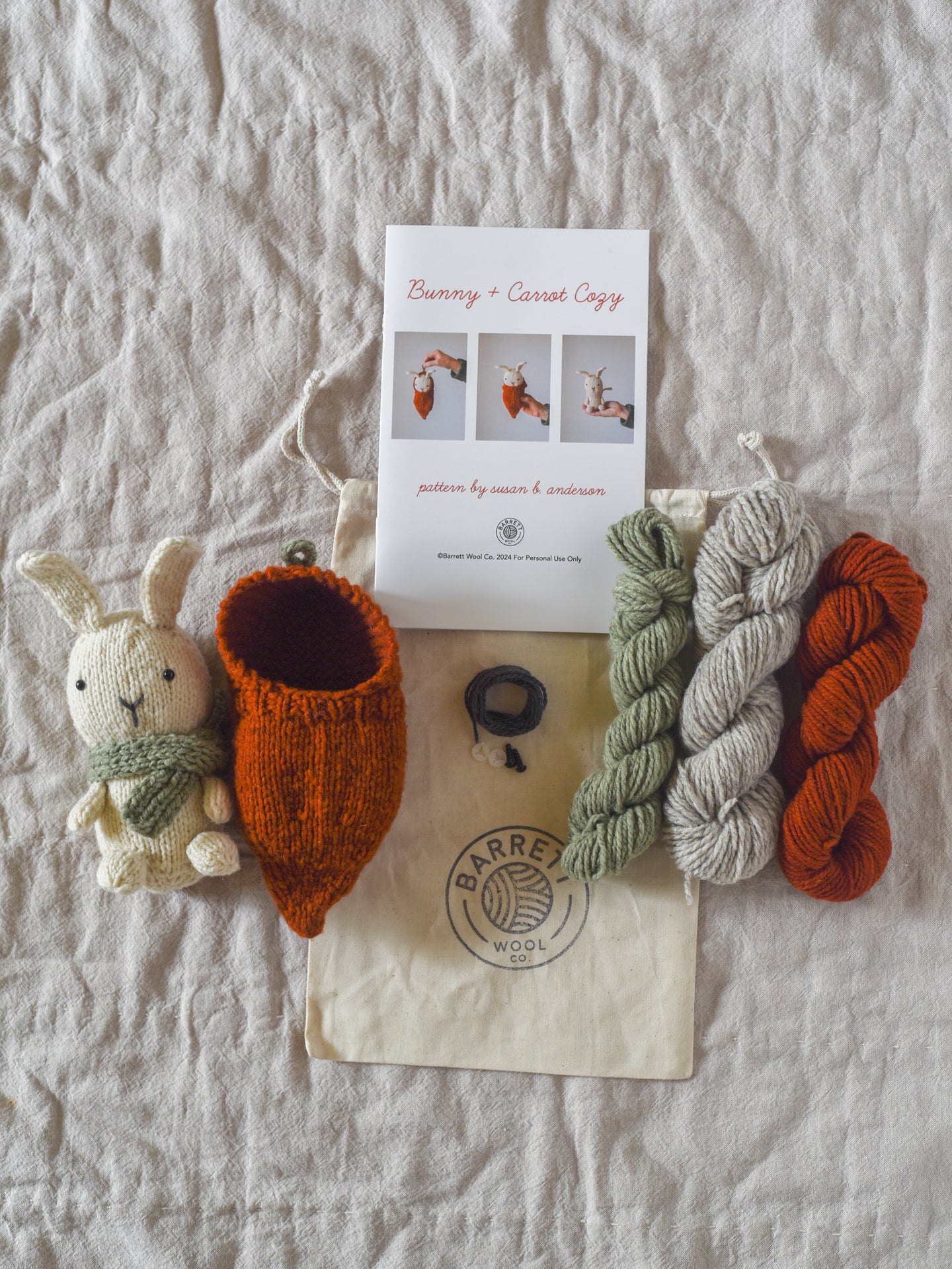 Bunny + Carrot Cozy Kit
