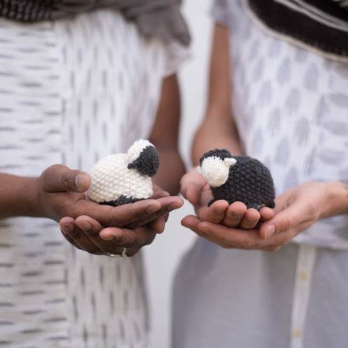 BLACK SHEEPビブタイツ 白/黒 Black Sheep, White Sheep Kit – Barrett Wool Co.