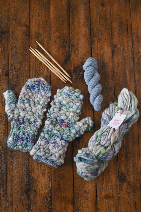 Knit Collage Mitten Kit - Cast Away